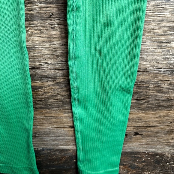 ZYIA Green Ribbed Leggings Full-Length Small - Picture 6 of 8